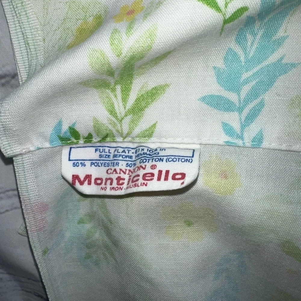 Vintage 1970s Cannon Monticello No Iron Muslin Full Flat Sheet
